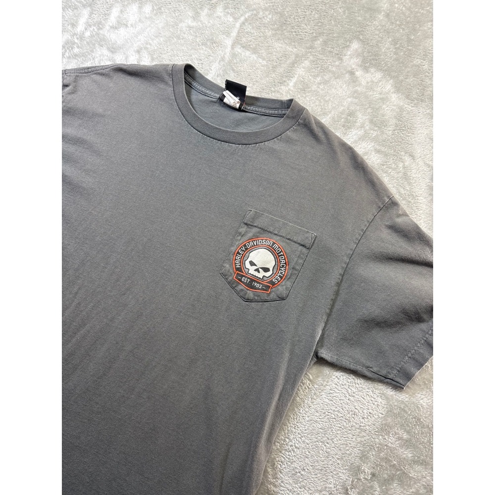 Harley Davidson Vtg Pocket Tee Willie G Skull‎ Hoosier Men's XL